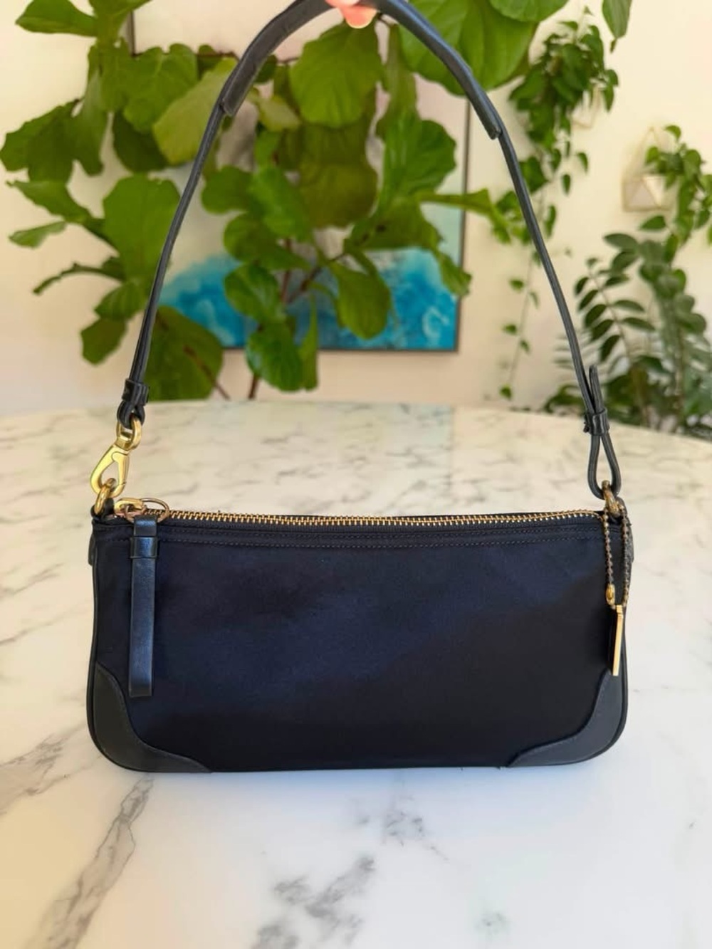 Coach Vintage Y2K Sateen Demi Pouch Mini Shoulder Bag 8313 Black / Gold